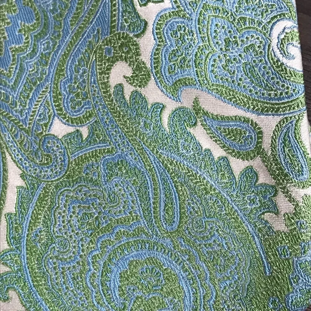 T. Harris London 100% Silk Blue Green Paisley Tie